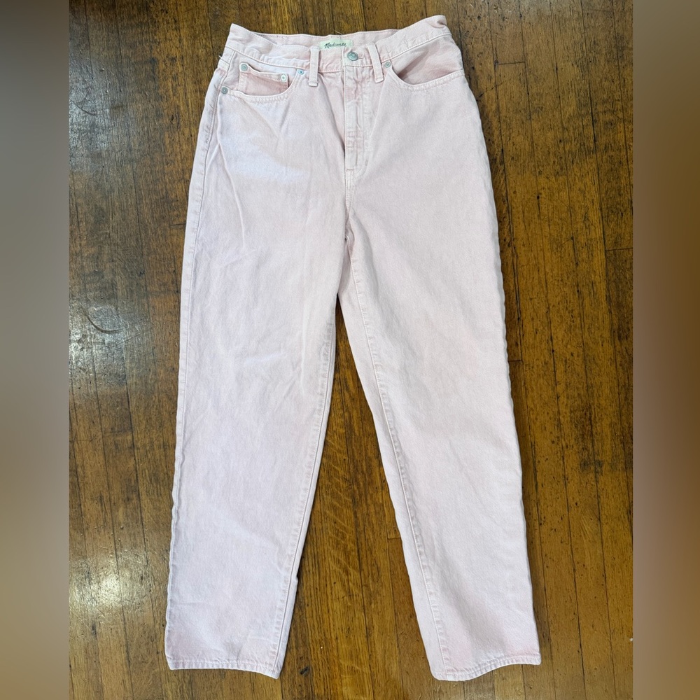 Madewell Baggy Straight Jeans | Light Pink Denim | Size 28 - Picture 3 of 6